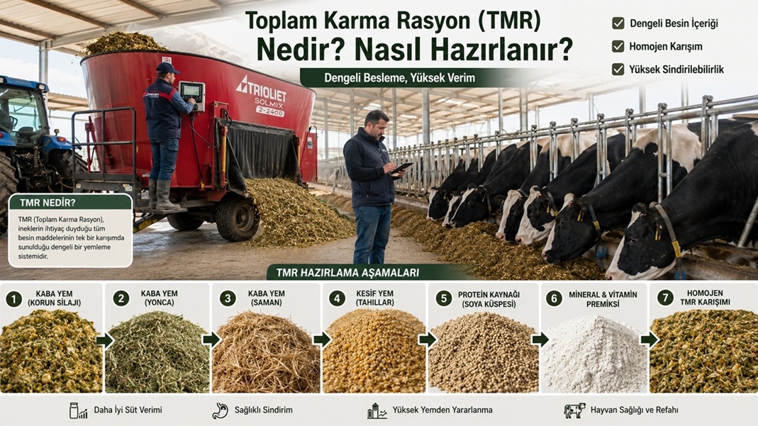 Toplam Karma Rasyon (TMR) Nedir? Nasıl Hazırlanır? Süt Sığırlarında Doğru Besleme Rehberi