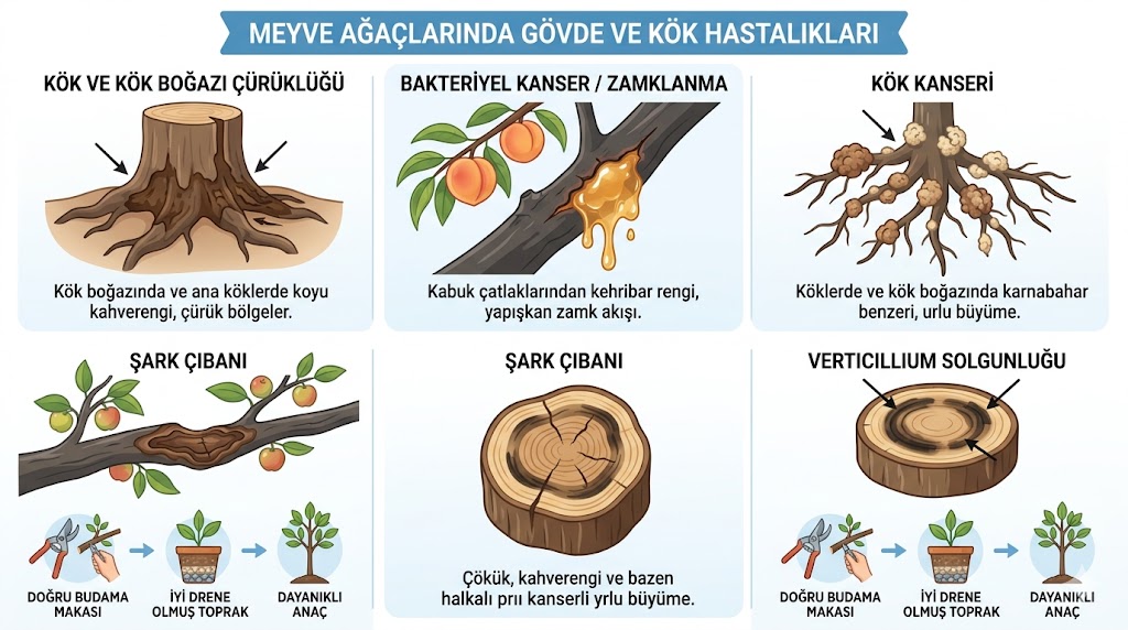 Meyve Ağaçlarında Gövde ve Kök Hastalıkları: İkaz İşaretlerini Kaçırmayın!
