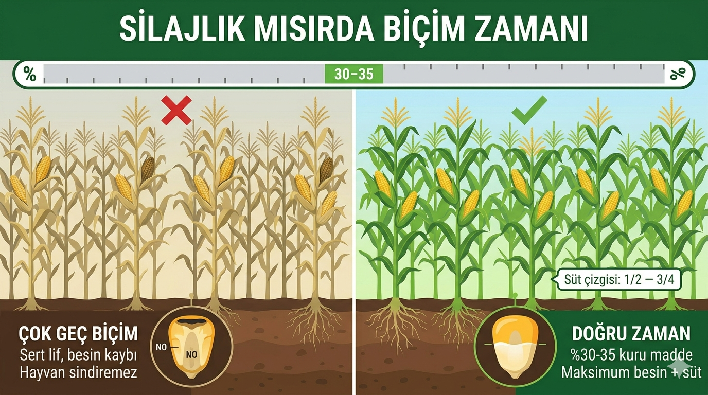 Silajlık Mısırda Biçim Zamanı: Hayvanınızın Kışlık Yemini Belirleyen Kritik Karar