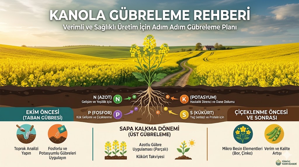 Kanola (Kolza) Yetiştiriciliğinde Altın Kural: Büyüme Dönemlerine Göre Stratejik Gübreleme Rehberi